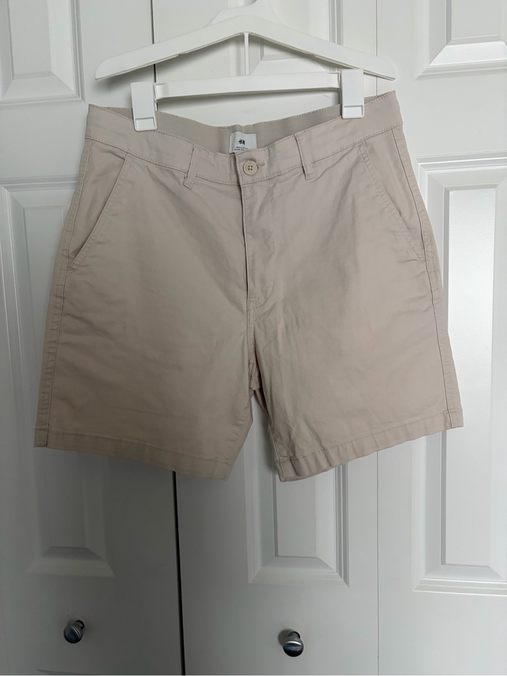 H&M Men's Flat Front Shorts - Light Beige